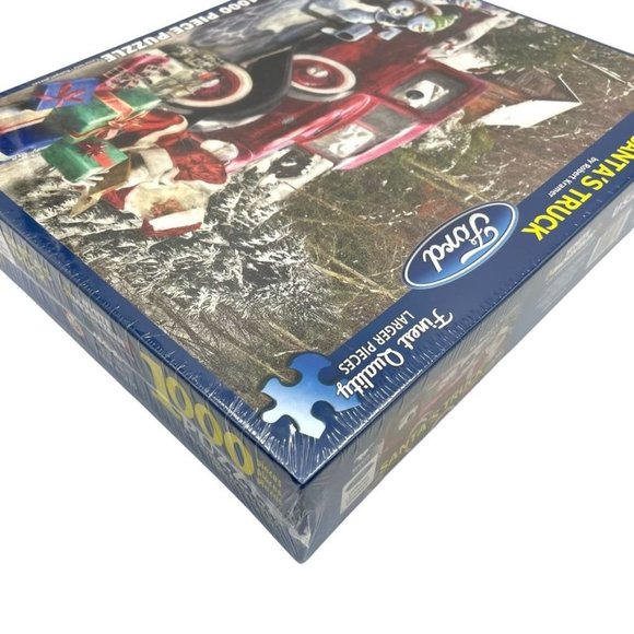 Santa's Truck FORD Red Pick-Up 1000 pc Christmas Puzzle Licensed Robert Kramer - Picture 5 of 10